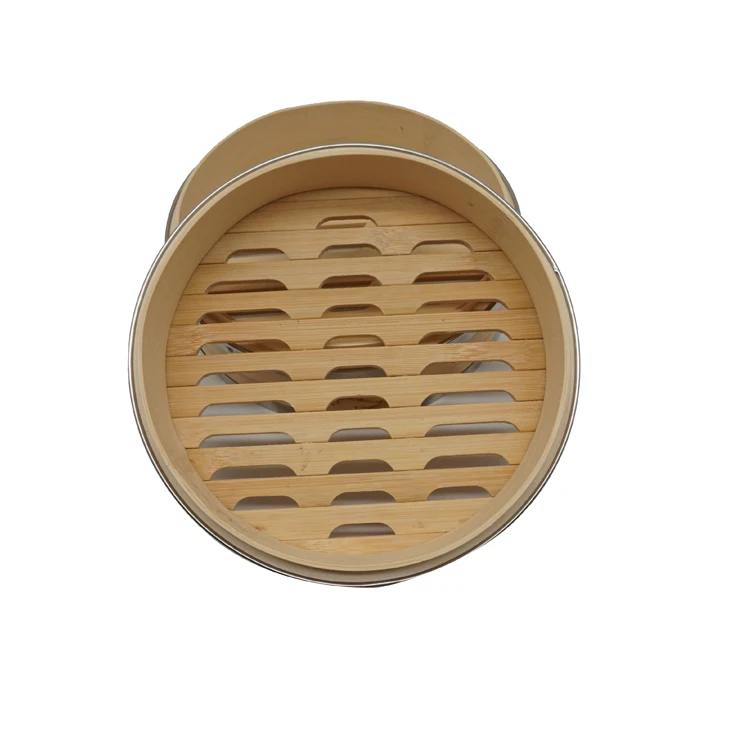 Steamer Basket Promotion Cheap Price 100% Bamboo New Customized Logo 8 Inch Food Contact Safe Natural Bamboo Color All-season