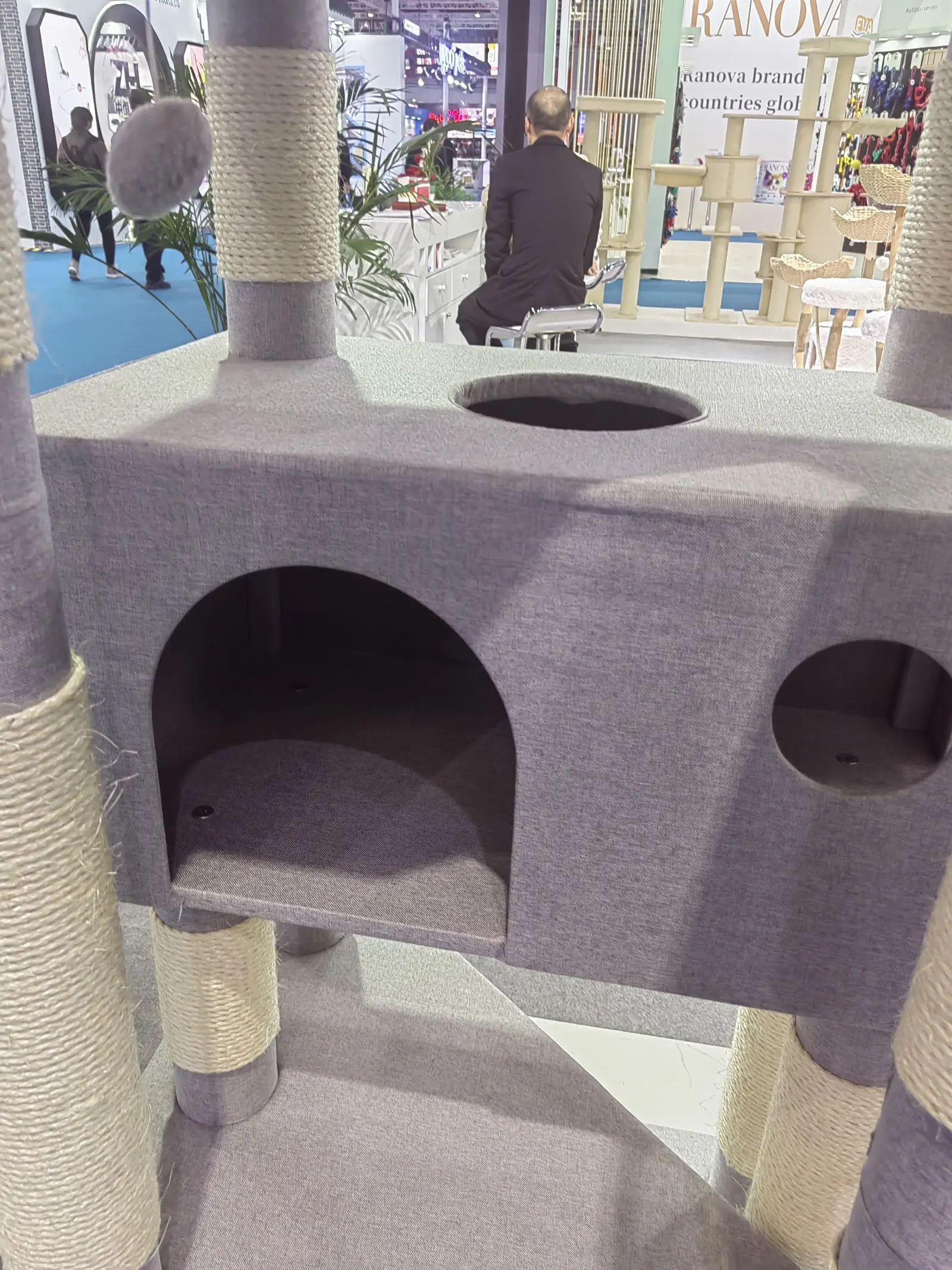 Tall Cat Tree,Multi-Level Cat Tower for Indoor Cats,2 Widened Plush Perches Cat Condo with Scracthing Board and Big Cave