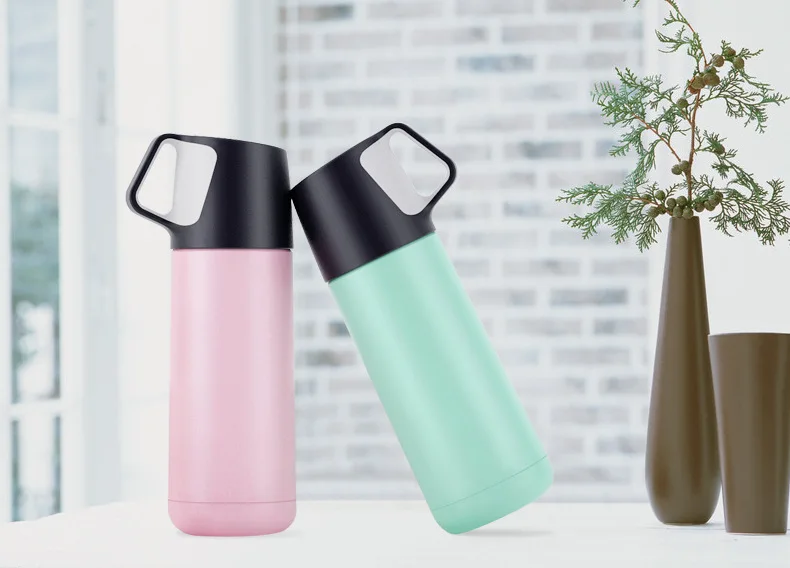 18 Oz Vacuum Flask with Cups Thermos Stainless Steel Water Bottle Bouteille Inox Termo Para Agua Trinkflasche Termos