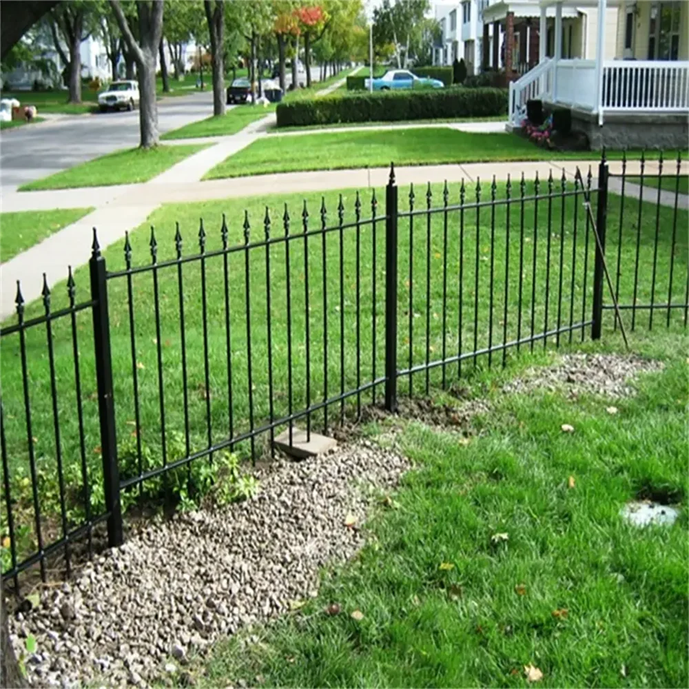 Latest Design Cheap Metal Picket Ornamental Residential Powder Coated Wrought Iron Fence Panels Metal Garrison Fencing