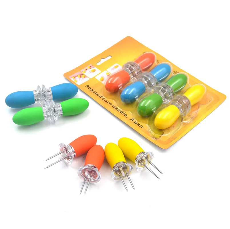 Factory Direct 8 Pack Corn on The Cob Holders,Sweetcorn Double Fork Corn Skewers BBQ Stainless Steel Corn Holders Set