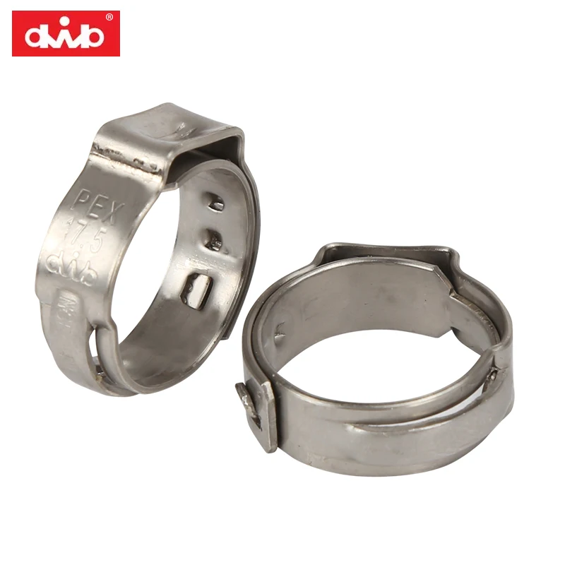 Stainless Steel Single Ear Hose Clamps Seamless Pinch Clamps for Pex Tube CV Joint Boot Clamp for Engine Parts