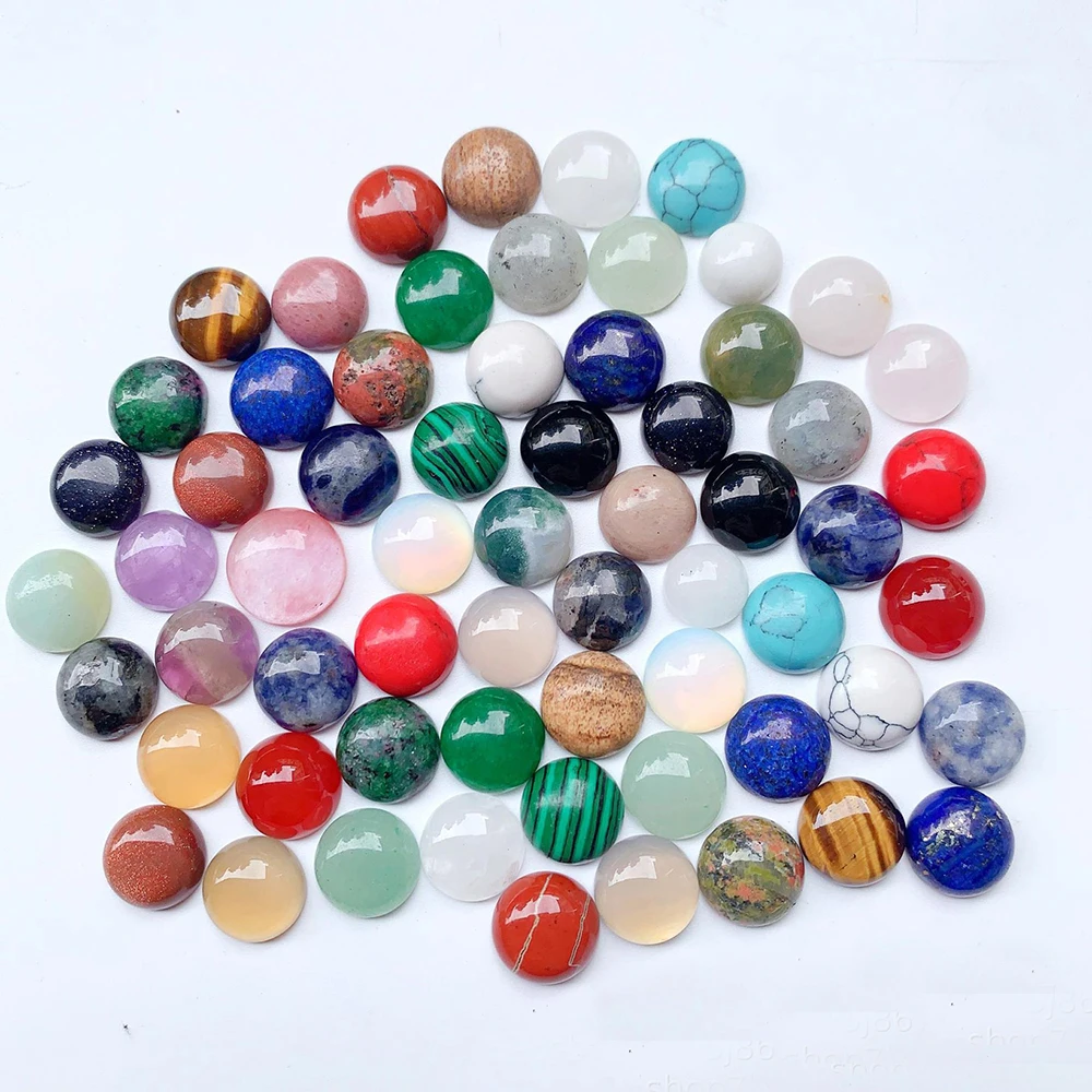 Natural tiger eye amethyst ring face drum face half circle ring patch diy bare stone accessories wholesale