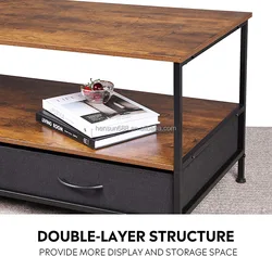 Coffee table legs with 2 drawers storage clear acrylic modern tv stand table
