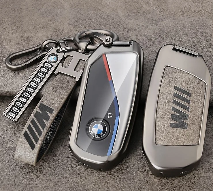 China manufacturer wholesale zinc alloy leather car key holder protector cover case with logo