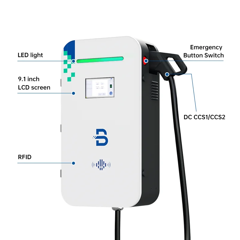 Level 3 CCS1 CCS2 DC Fast EV Wall Mounted Charger 30kw DC EV Charger DC Charger Station