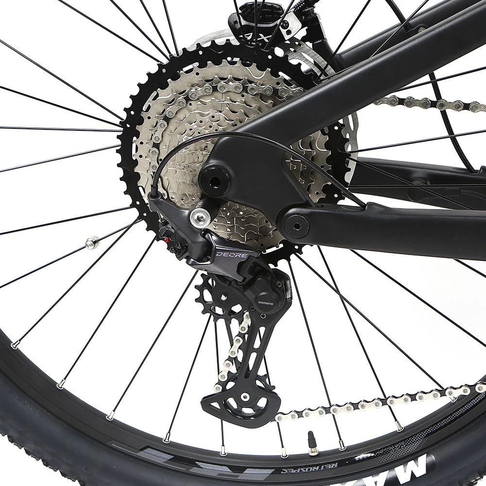 Full suspension E-MTB bike with carbon frame fit for Bafang M510/600 mid motor 250w500w48v15ah battery electric mountain bicycle
