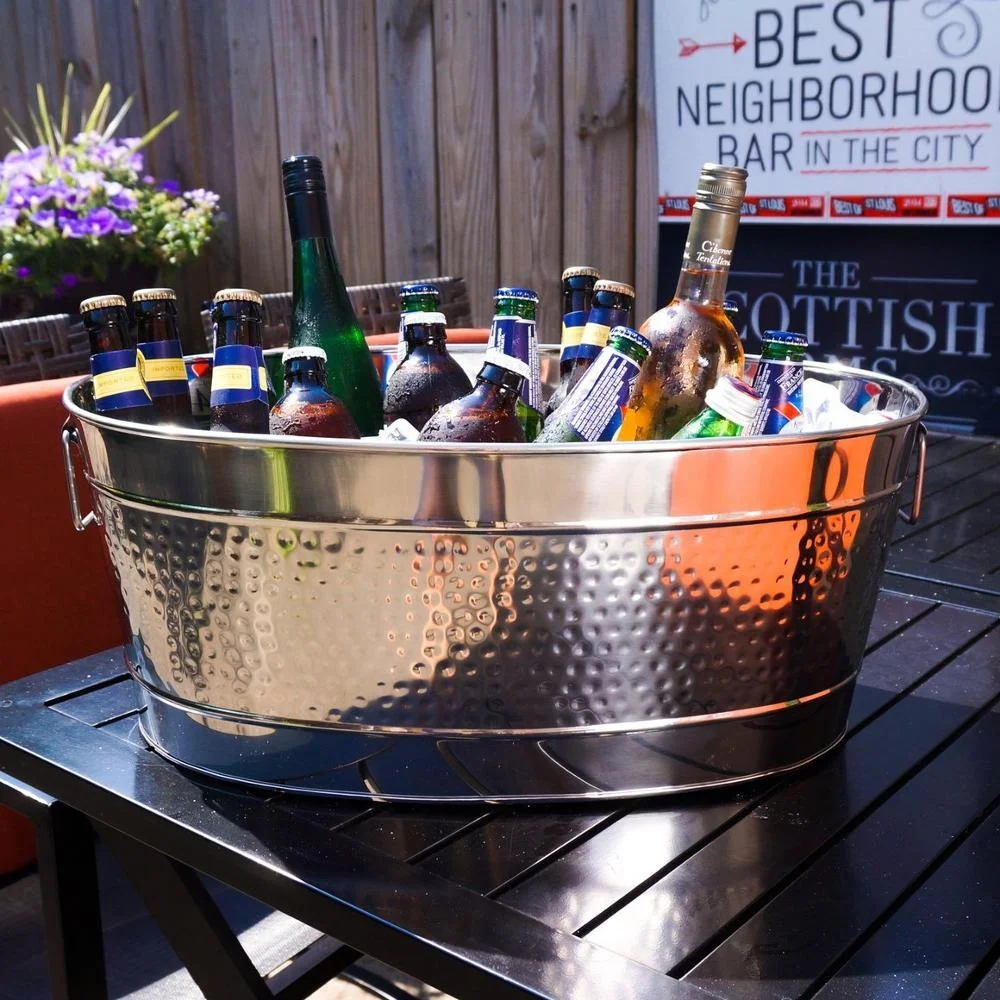 Stainless Steel Oval ice bucket for beverages bottle cooler