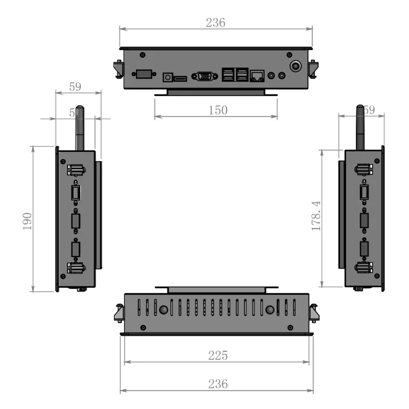 HUGEROCK PTC08A desktop Open Frame IP65 Business usb capacitive Android All in One Panel Pc Industrial Computer