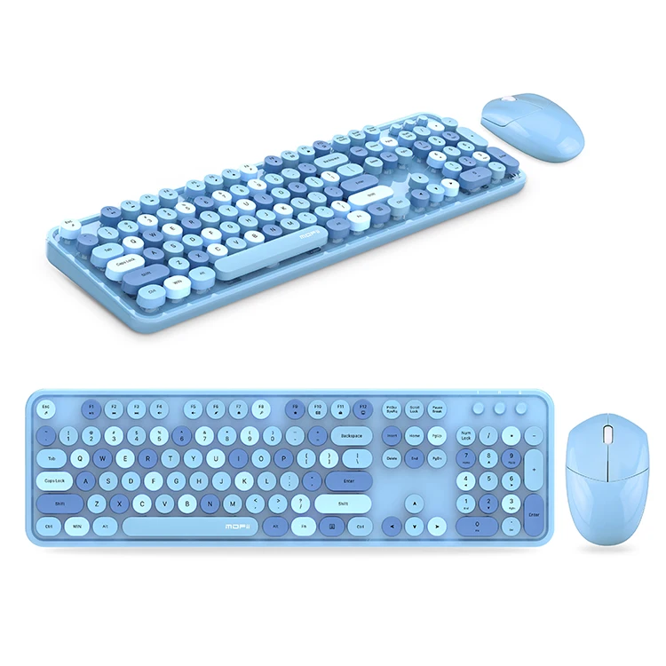 Best Seller Keyboard Usb Wireless Mixed Color Round Keycover Plastic Colored Wireless Keyboard