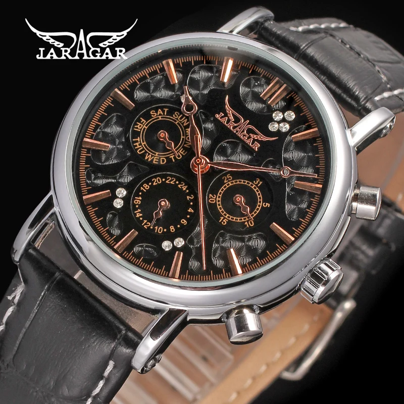 Guangzhou многофункциональные часы Jaragar Reloj Para Hombre OEM дизайн Китай Автоматические кварцевые механические наручные