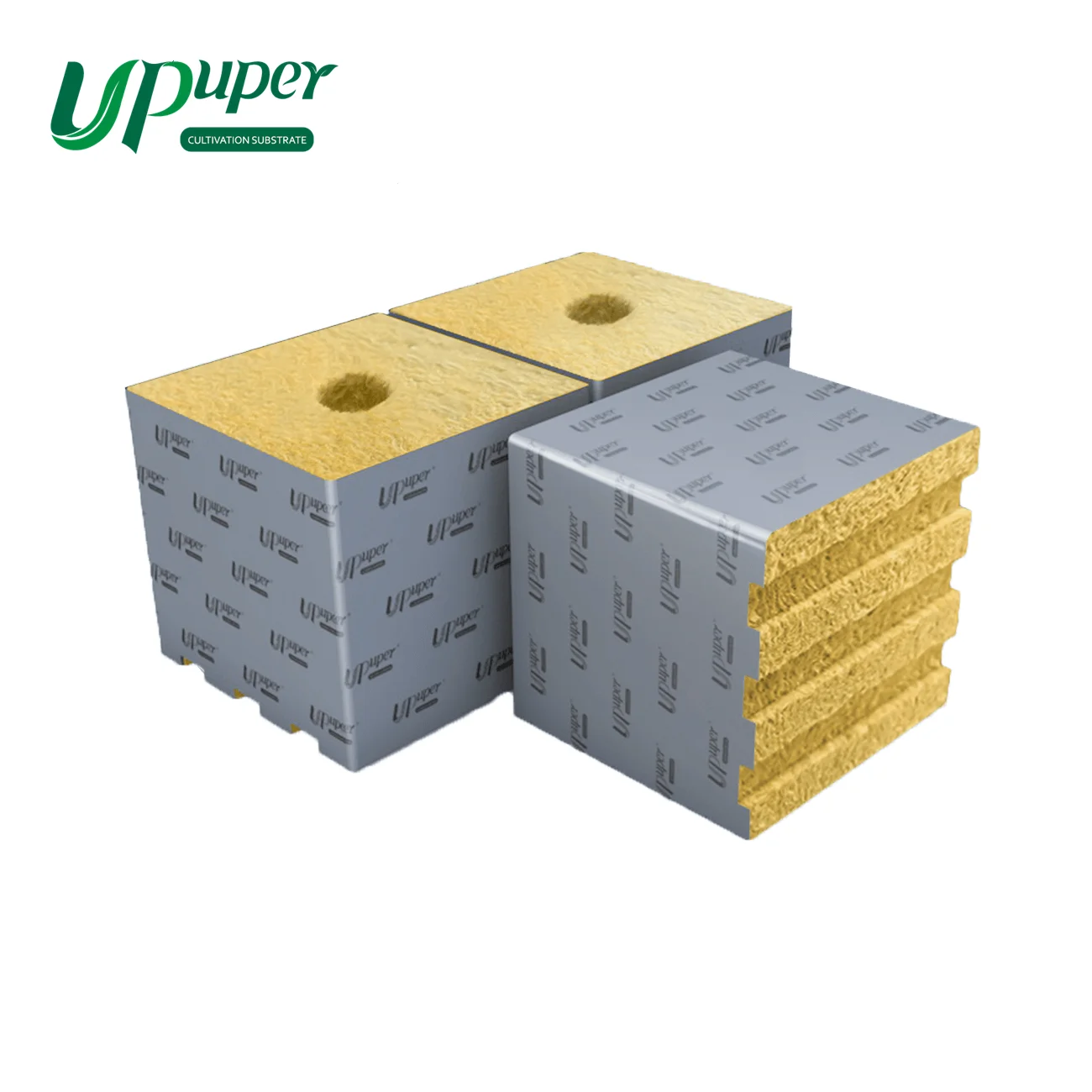 UPuper indoor plants cultivation mineral wool cube hydroponic rock wool growing cubes 6x6x5.6