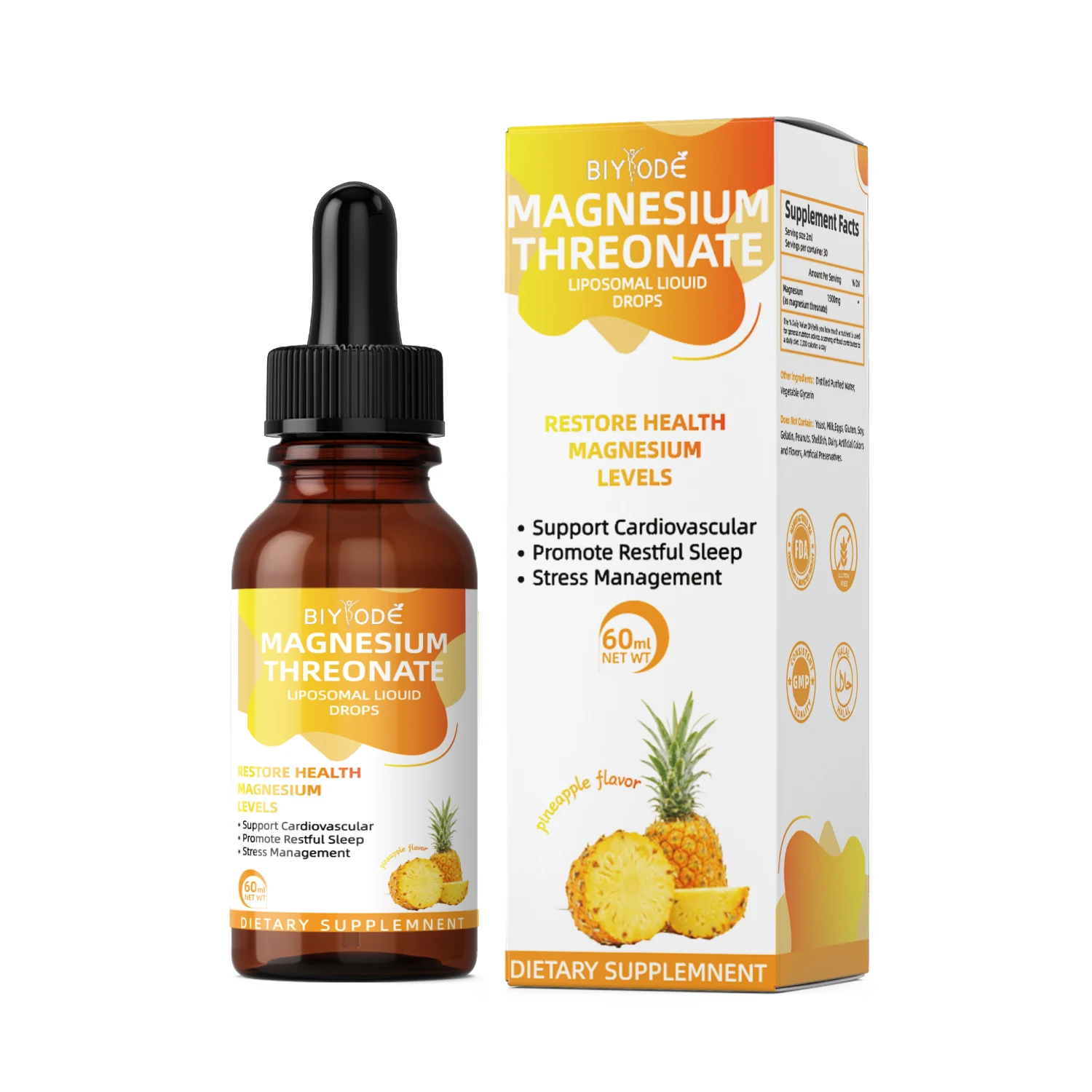 magnesium l threonate stress relief supplement liquid drop