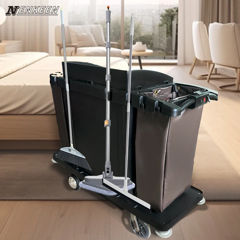 OEM Electric Housekeeping Cart Hotel Romm Service Powered Cleaning Trolley Custom Maid Cart