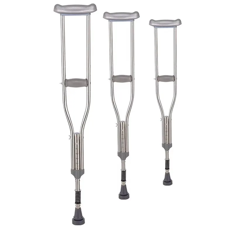 Axillary folding rubber crutch tips hands Underarm Medical Device walk canes  Underarm Crutches Axillary folding crutch