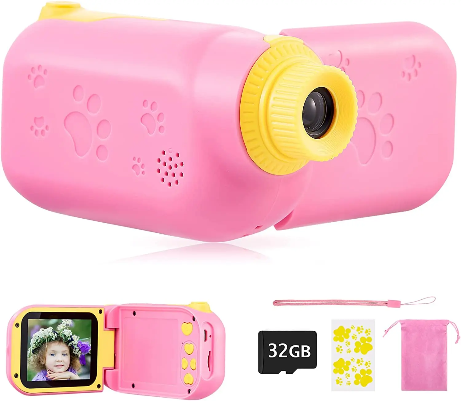 Kids Video photos Camera Toys For children Aged 3-10 Years 1080P 2.4 Inch 32GB SD Card Mini Camcorder