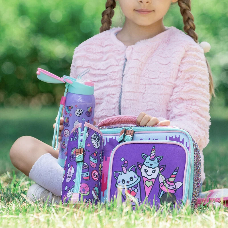 Customize Kids Lunch Bag Thermal Insulated Nursery School Food Carrier Square Toddler Bag Toddler Lunch Bag