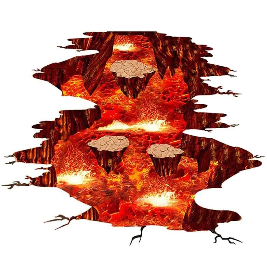 Креативные 3D космические настенные наклейки съемные ПВХ волшебный пол пламя и лава для домашнего декора украшение