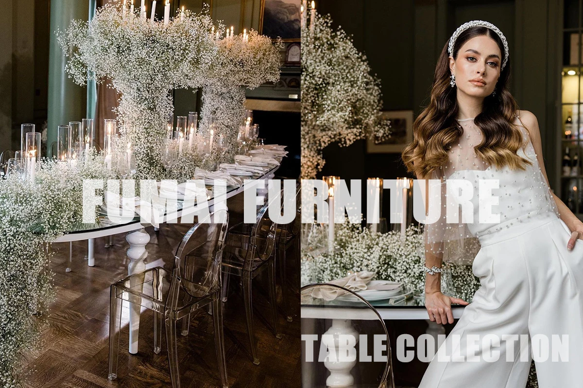 One-stop Supplier Wedding Table Stylish Hotel Furniture for Parties and Events Stainless Steel Wedding Tables