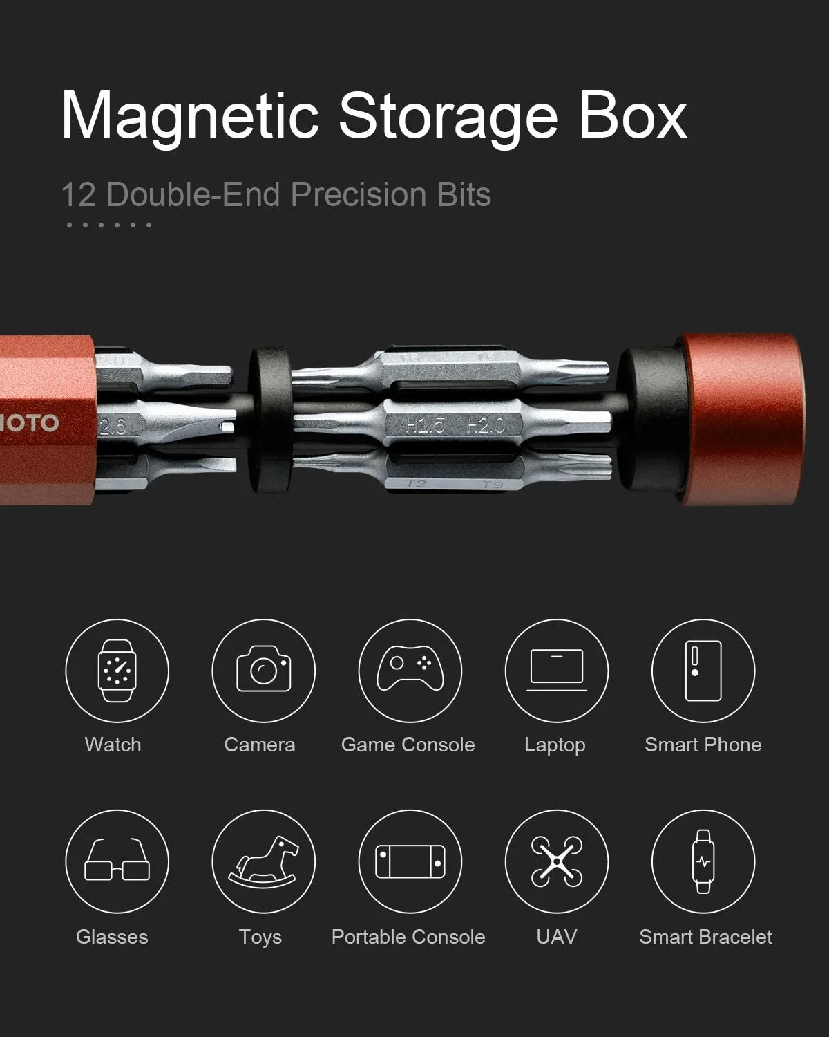  HOTO New Design Mini Screwdriver Set Multi-bit Precision 24-in-1 Tools Repair