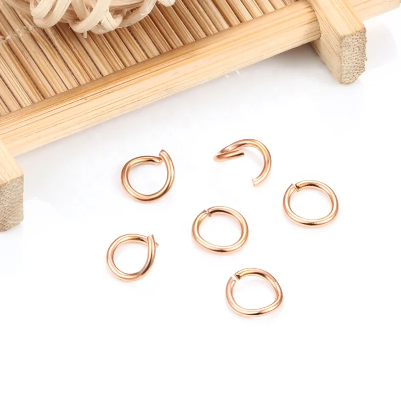 200pcs/lot Rose Gold Stainless Steel Open Jump Rings Split Rings Connectors For DIY Jewelry Findings Making