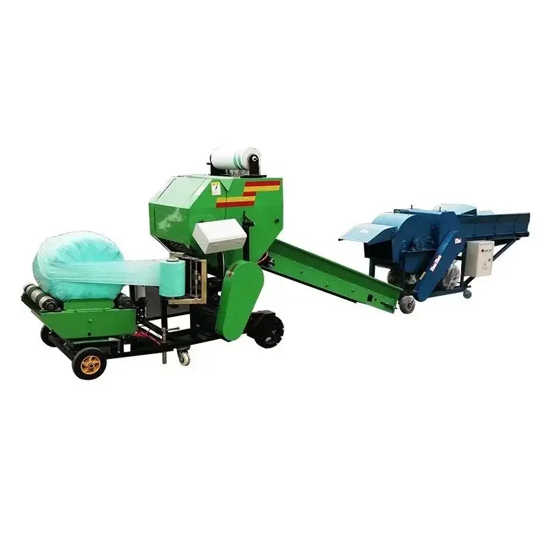 corn silage straw hay baler wrapper packing crushing and recycling machine