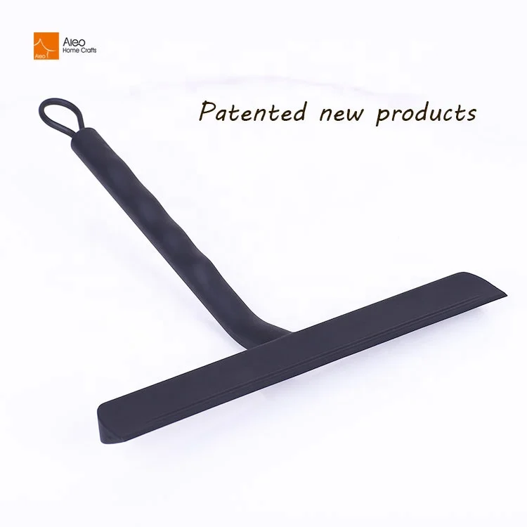Black Silicone Rubber Window Squeegee Wiper Short Handle Soft Profile for Car Glass Shower and Window Cleaning