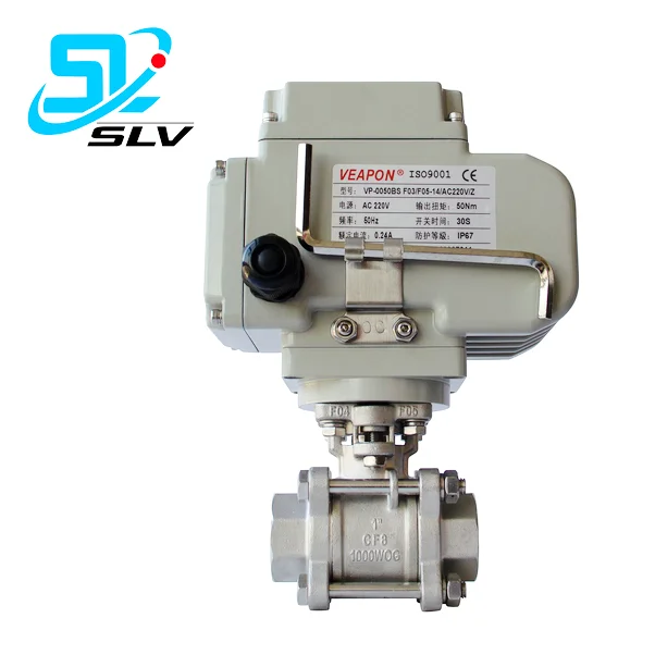 1000 WOG DC24V 110VAC DC12V 220V 2 Way Electric Ball Valve