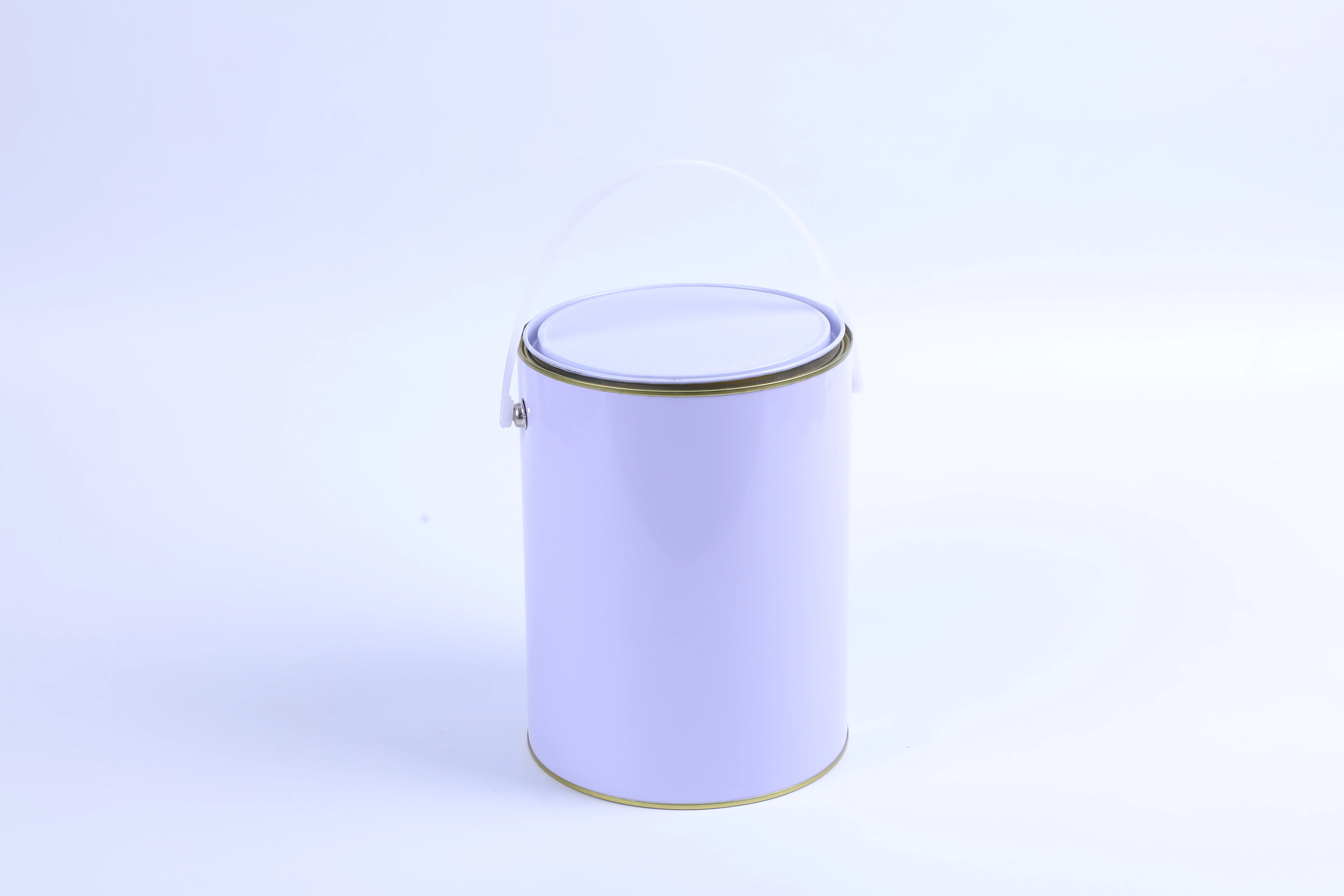 
5L small round paint tin can container press tin can with lid 