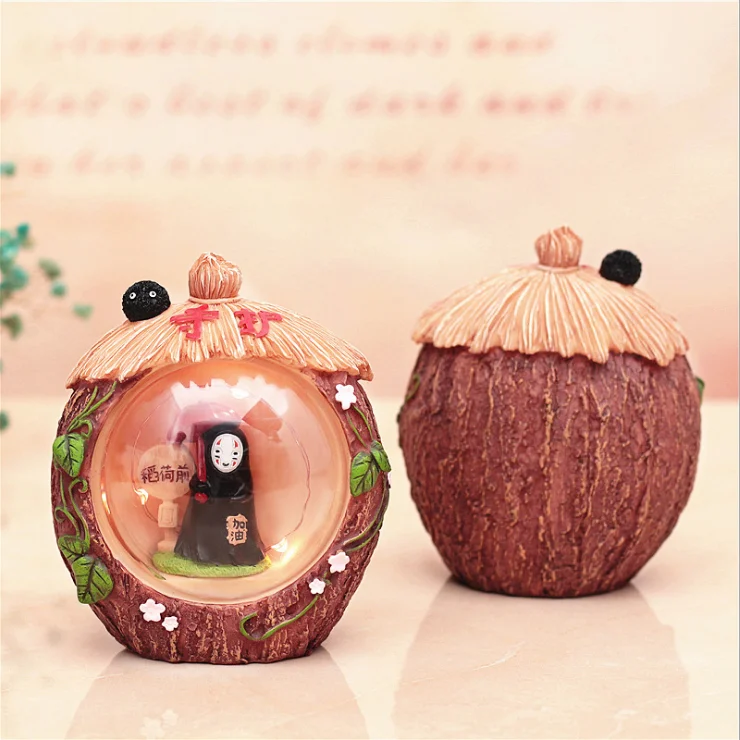 Miyazaki Hayao miniature  decorative polyresin  souvenir lighthouse snow globe  sat star lightings