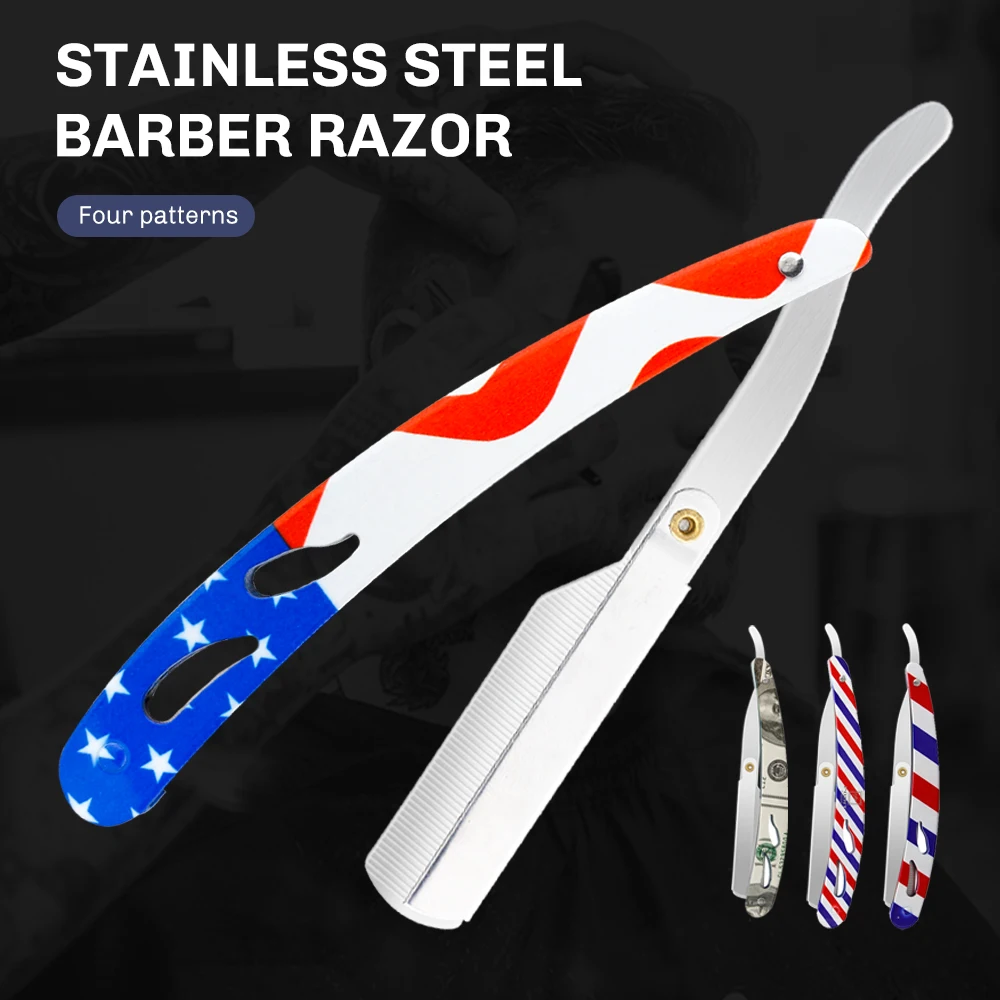Professional Stainless Steel Safety Straight Use Razor Shaving Razor Barber Razor Hoder Folding Knife
