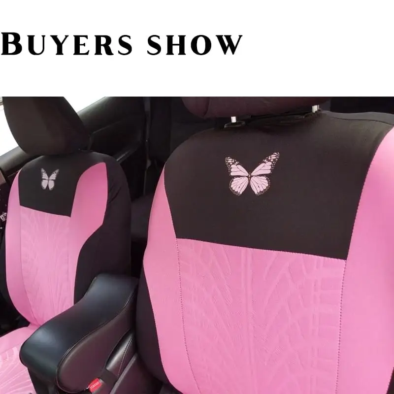 Car Seat Cover Full Set Universal Butterfly Pattern Tire Shape Auto Cover Airbag Safe Truck Van SUV Seat Protector Accessories