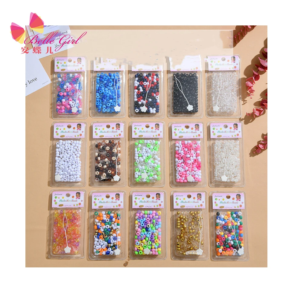 BELLEWORLD kids accessories about 135pcs hair decoration about big hole beads packs for dreadlocks plastic pony bead