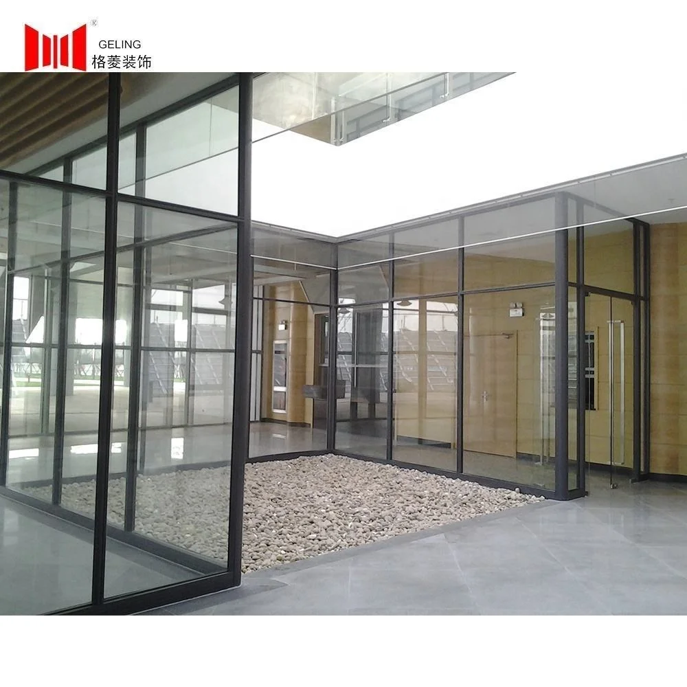 40mm thickness Aluminum frame tempered glass separating offical partition wall for office house