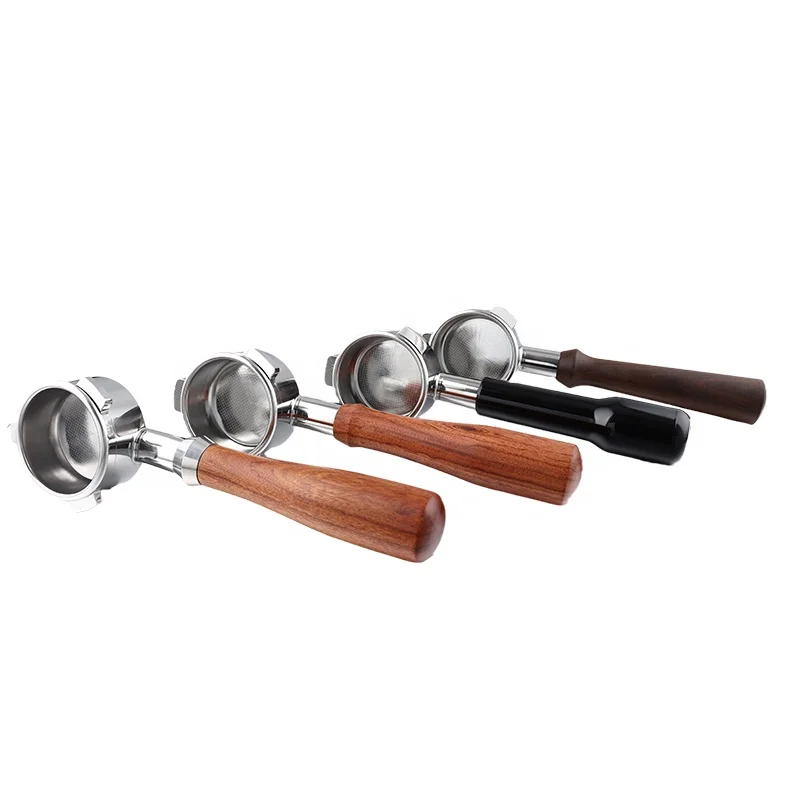 Wood Handle Naked Espresso Portafilter 54mm Bottomless for