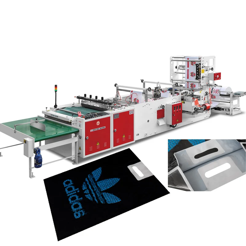 CW-800NJT New condition high speed shopping plastic inside glue patch handle bag making machine manufacturer