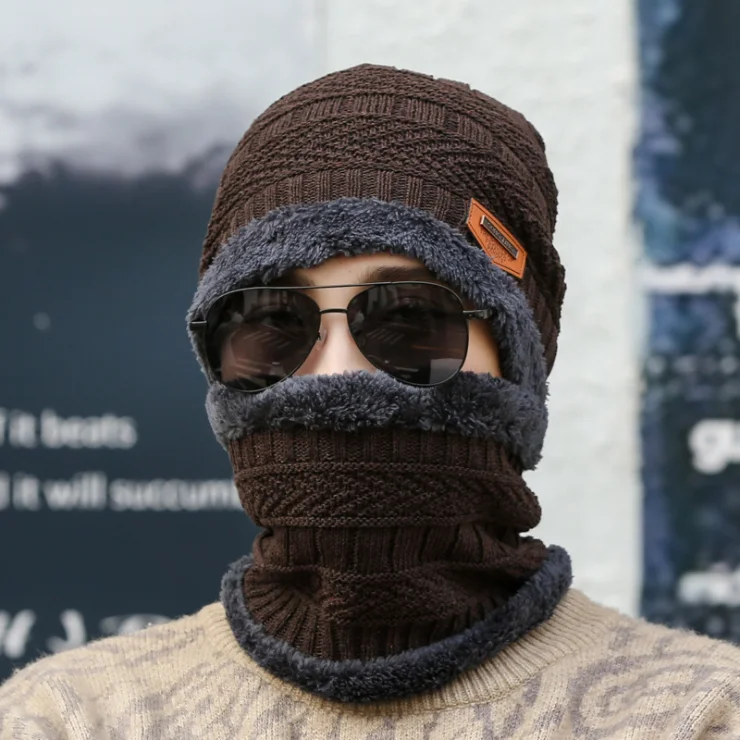 Wholesale Winter Wool Knit Ski Mask Outdoor Cycling Windproof Ski Hats Custom Skimask Balaclava winter hats for men