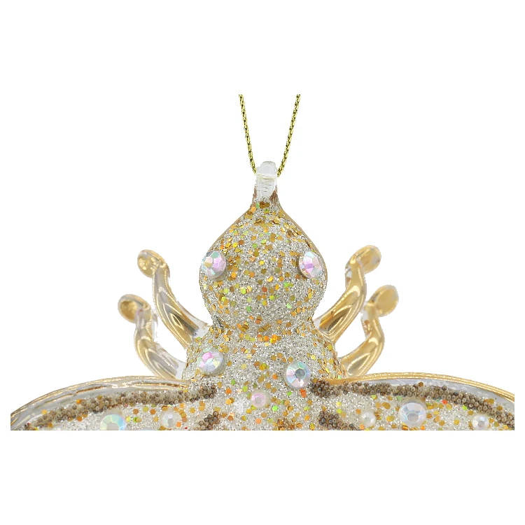 Luxury Glitter Christmas Decorations Bee Pendant Small Gifts Hand Blown Glass Crafts Christmas Tree Ornaments