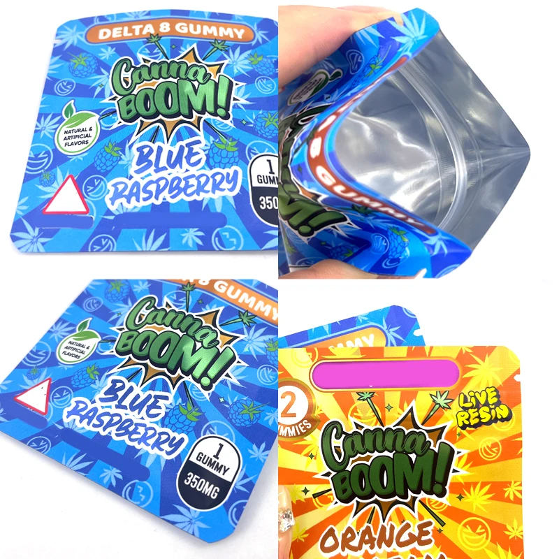 Digital Printing Custom Mylar Bag Three Sides Seal Zipper Bag For Gummies Candy Packaging Bag