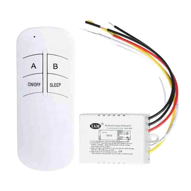 Port Wireless Remote Control Switch ON/OFF 220V Lamp Light Digital Wireless Wall Remote Switch Receiver Transmitter