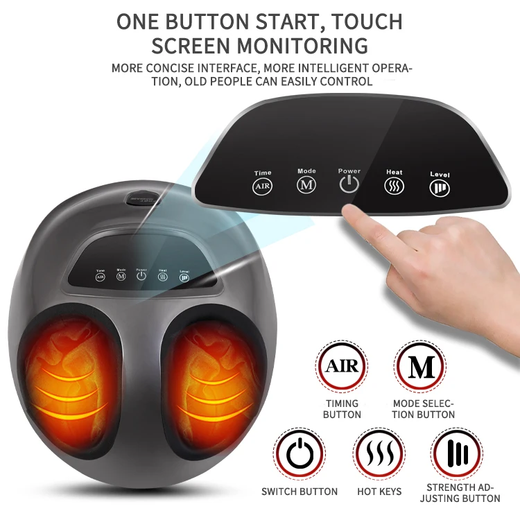 3D electric airbags roller vibrating foot massage machine , shiatsu kneading with air pressure and heating foot massage