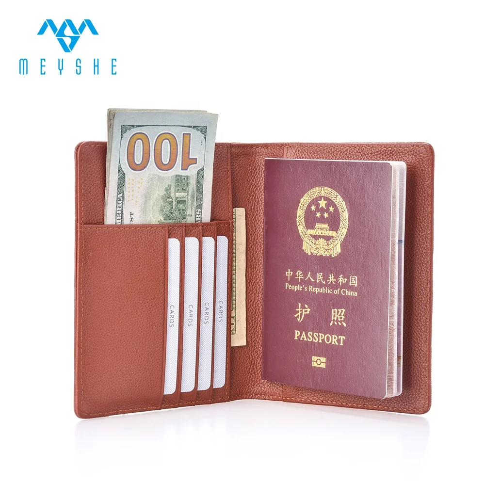 New arrival brown canvas splice genuine leather personalize passport card holder cover