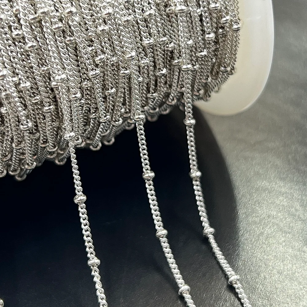 Permanent 1.2mm Width Bulk Satellite Chain For Making Bracelet Necklace Findings