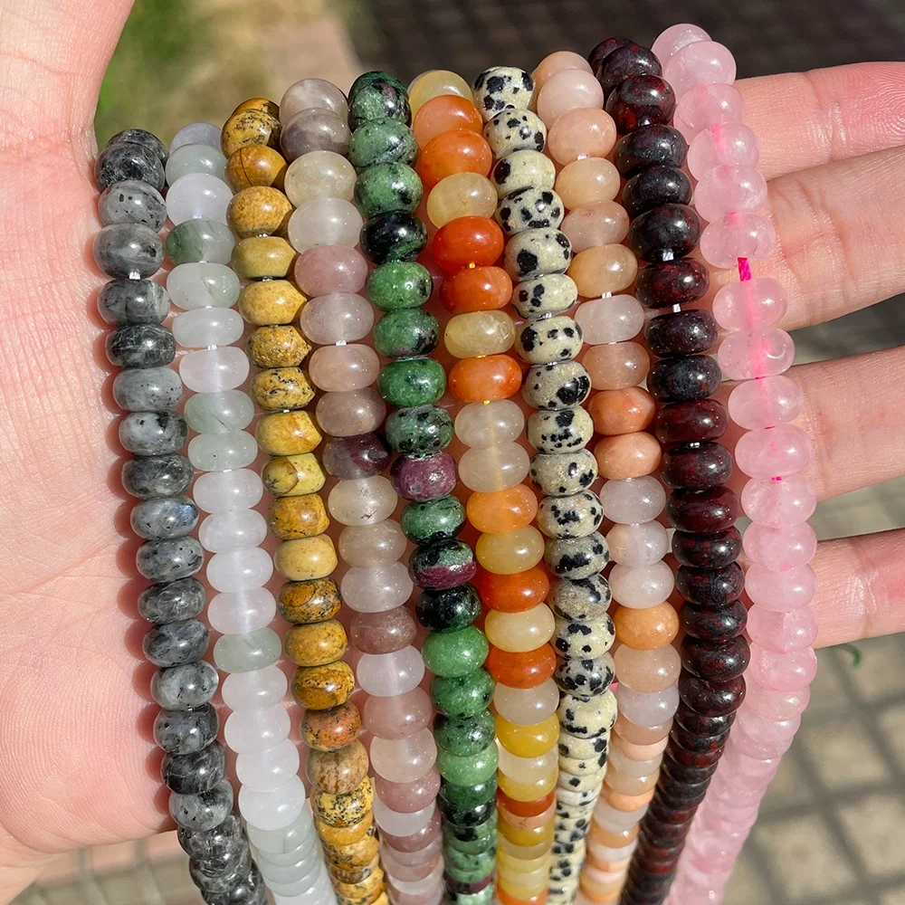 Wholesale 5*8mm Natural Stone Rondelle Beads Gemstone Abacus Disc Beads for Jewelry Making Bracelet Necklace DIY Accessories
