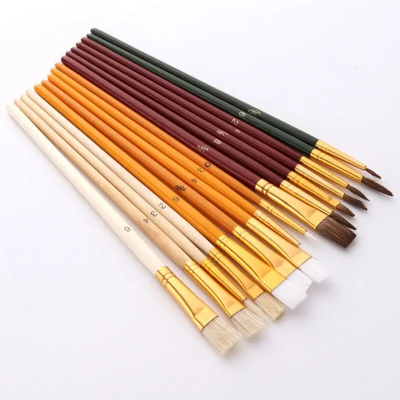 25pcs quality acrylic kids paint brush set for art