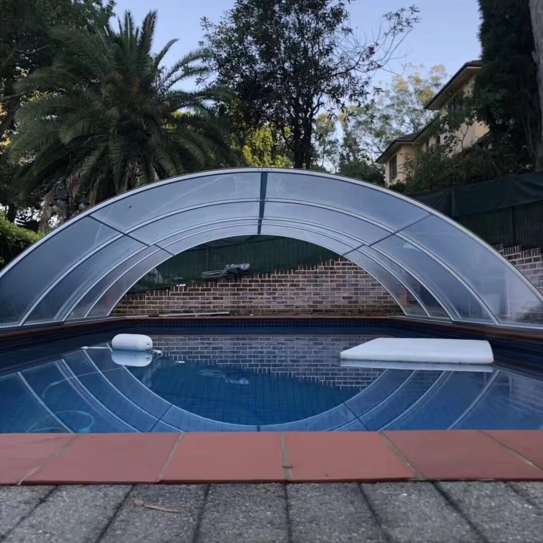 Polycarbonate Swimming Pool Covers Retractable Above Ground Telescopic Pool Enclosures