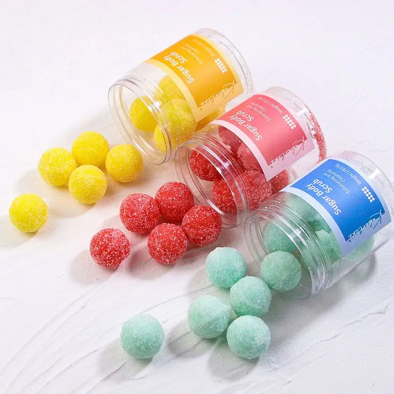 Custom Bulk DIY Ball Private Label Smooth Skin Exfoliate Foaming Vegan Sugar Cubes Body Scrub