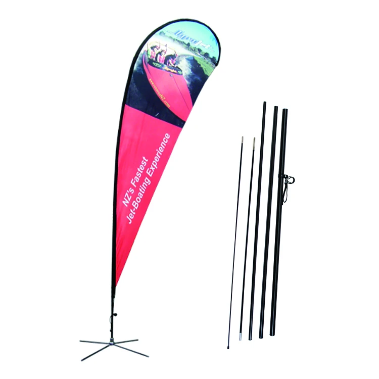 Teardrop flying banner beach flagpole sale now open house car wash swooper custom printed feather flag with spike base