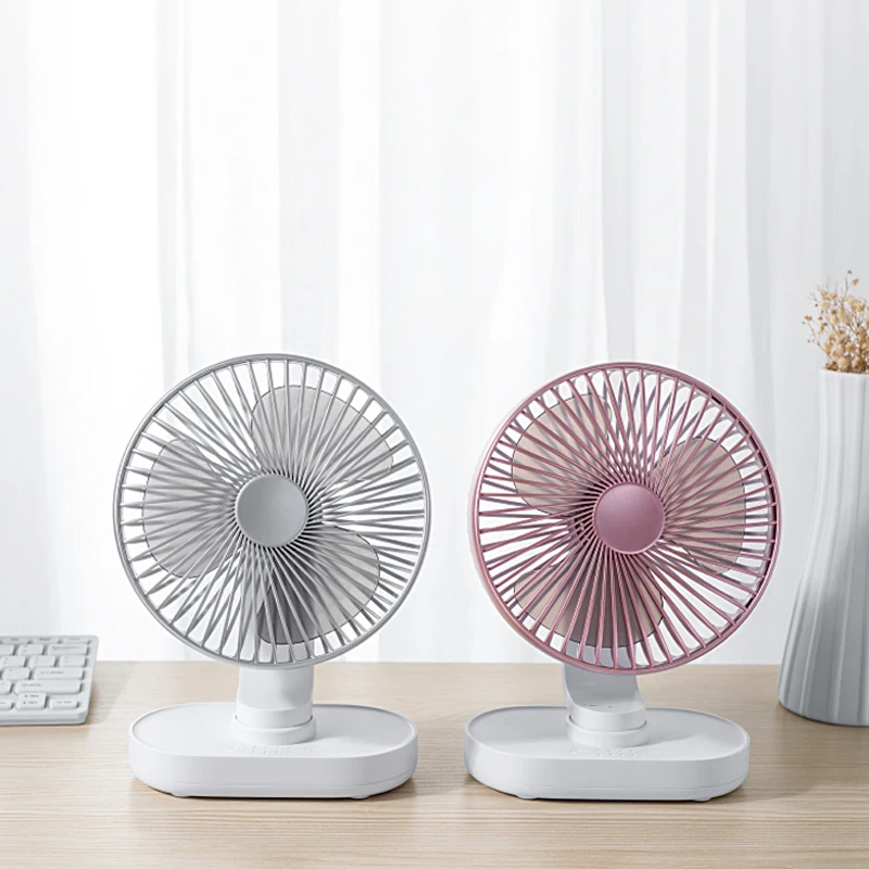 Battery Powered quiet 4 Speeds Mini Portable Indoor USB Electric Desktop Fan for Office Home Sport Camping Travel