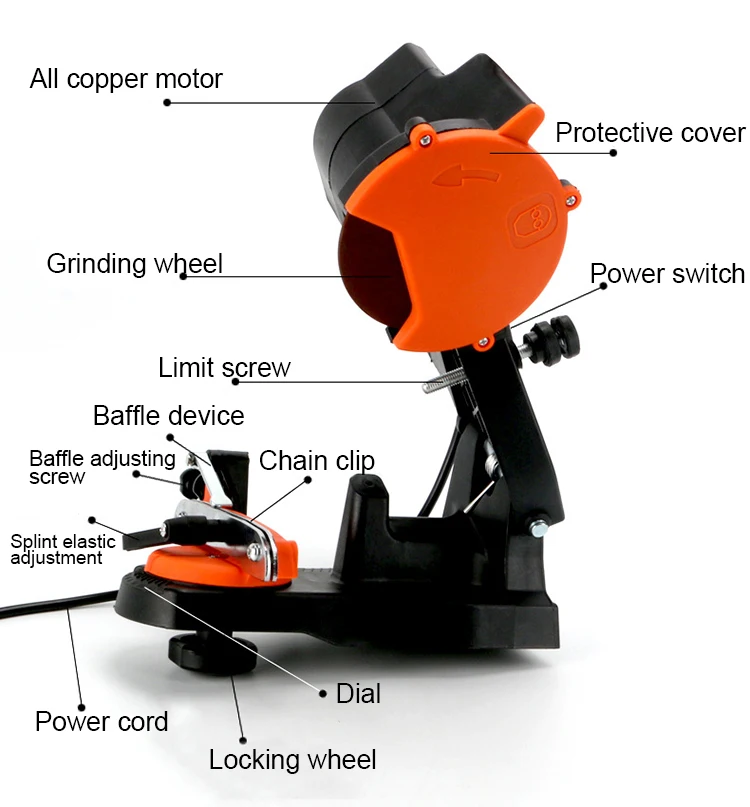 Electric chain saw sharpener high quality 80W tungsten carbide chainsaw wood cutting machine grinder